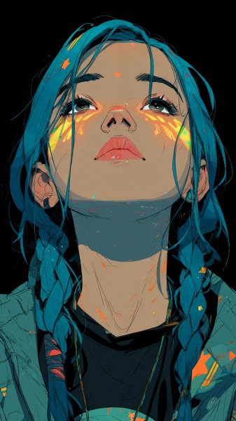 Неоновый блеск и футуристическая красота: цифровое преображение бимбо. Изображение из нейросети Midjourney