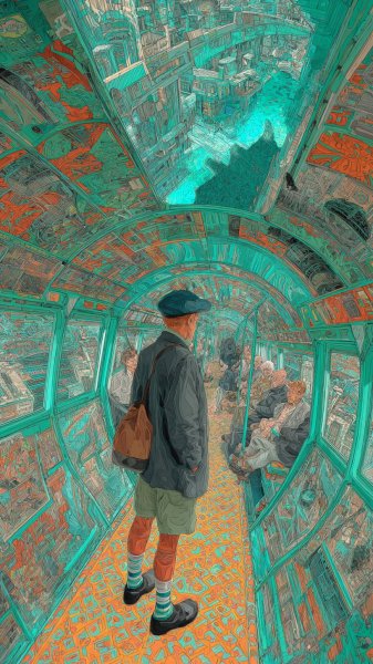 Кислотный город: безумный комикс о странном старике и пространстве. Изображение из нейросети Midjourney