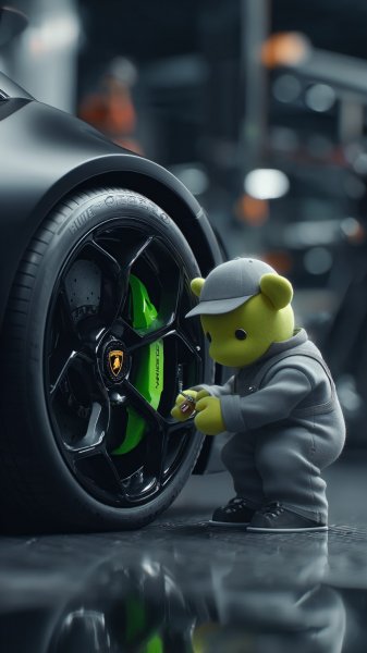Автомобильный шик: Lamborghini и зелёные пиксели в деталях роскоши. Генерация из нейронной сети Midjourney