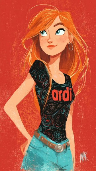 Яркая красотка в стиле Ardi: дерзкий образ и игривый настрой. Картинка из нейросети Midjourney