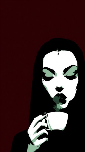 Зеленая женщина с украшением: сюрреалистичная иллюстрация в стиле Хьюлетта и Бёртона. Нейронная сеть Midjourney