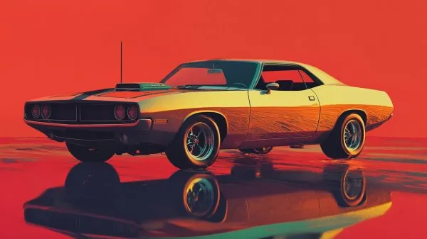 Эстетика провокации: фантазия, цифровое искусство и культовый Plymouth Cuda 1971 года. Нейронная сеть Миджорни