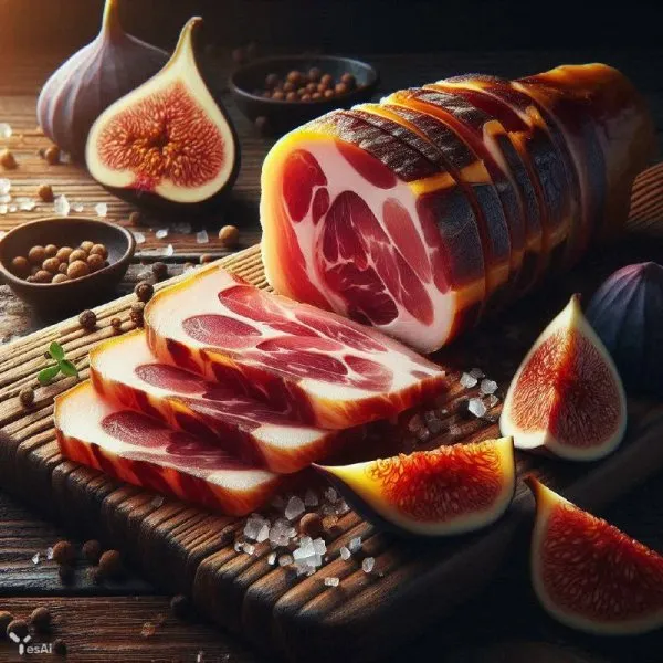 Изысканный хамон: симфония вкуса и аромата в каждом ломтике. Нейронная сеть Dalle 3