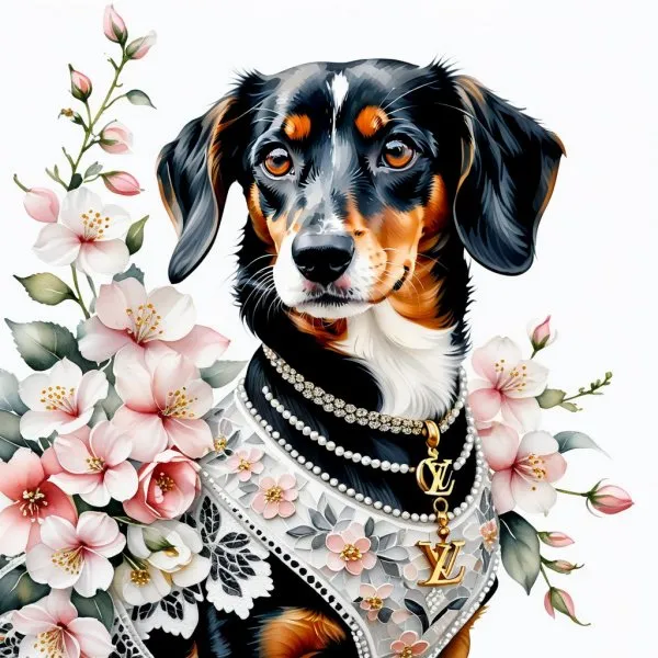 Изысканный портрет далматина: нежность, винтаж и парижский шик в стиле Dolce   Gabbana. Нейронная сеть Stable Diffusion