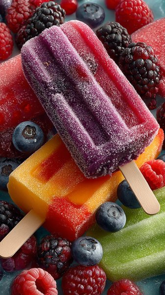 Яркое мороженое: взрыв вкуса и цвета в деталях фотореализма. Генерация из нейронной сети Midjourney