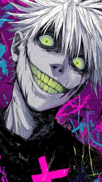Безумный герой из Death Note: хаос и граффити в неоновом стиле. Нейросеть Midjourney