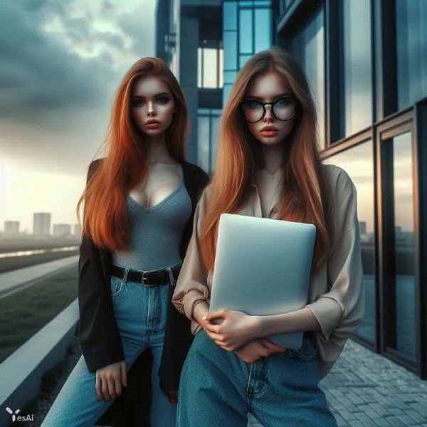 Две судьбы: контраст городской романтики и современных технологий. Картинка из нейросети Dalle