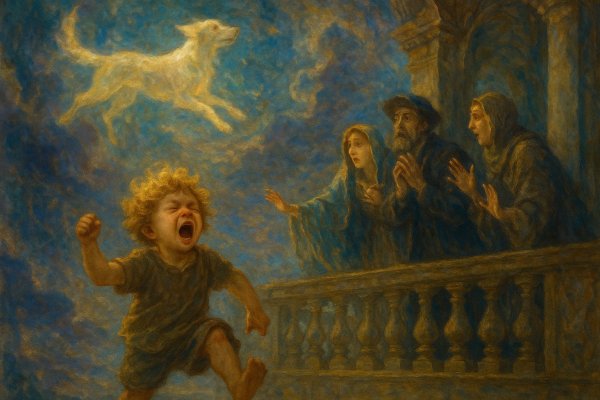 Трилли и его мечта о верном четвероногом друге: трогательная история о желании и родительском терпении. Картинка из нейронной сети Sora