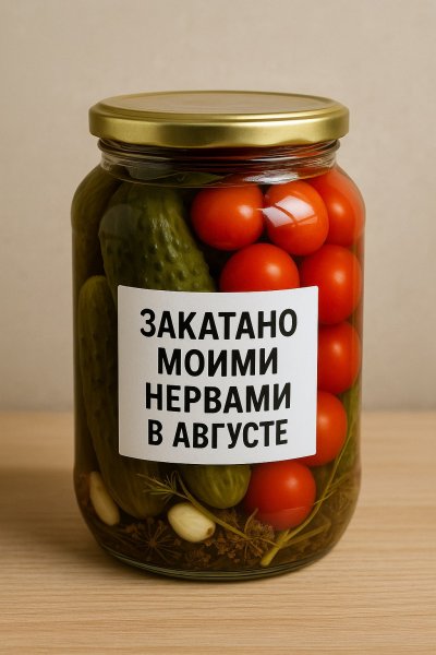 Домашние овощи: закатка с душой и летним настроением августа. Генерация из нейросети Sora Image