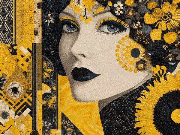 Лицо в стиле ар-деко: элегантность и современный шик. Картинка из нейронной сети Миджорни