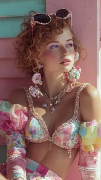 Яркая красота: неоновое вдохновение и смелые образы в editorial photography. Картинка из нейронной сети Миджорни