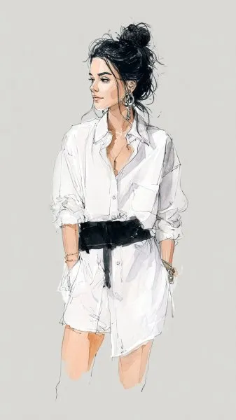 Современный образ: мода и акварель в деталях. Генерация из нейросети Миджорни