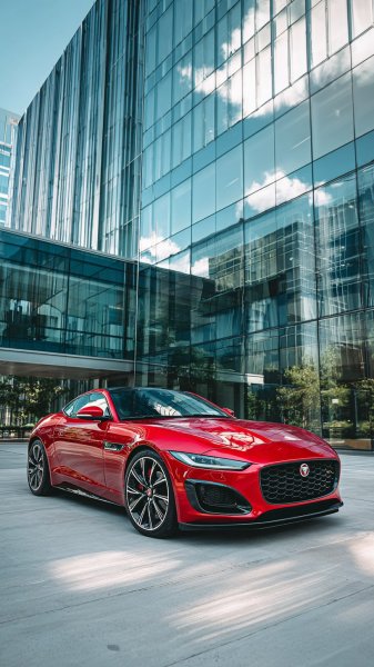 Ягуар F-Type: Стильный силуэт в современном городе. Нейронная сеть Midjourney