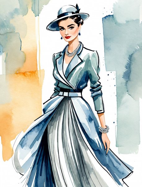 Элегантность будущего: сплав классики и авангарда в стиле Coco Chanel и Issey Miyake. Генерация из нейронной сети Stable Diffusion