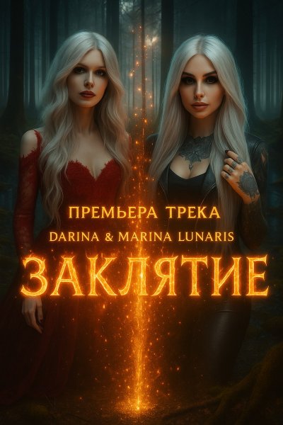 Яркая премьера: Darina и Marina LUNARIS представляют песню Заклятие. Изображение из нейросети Sora Image