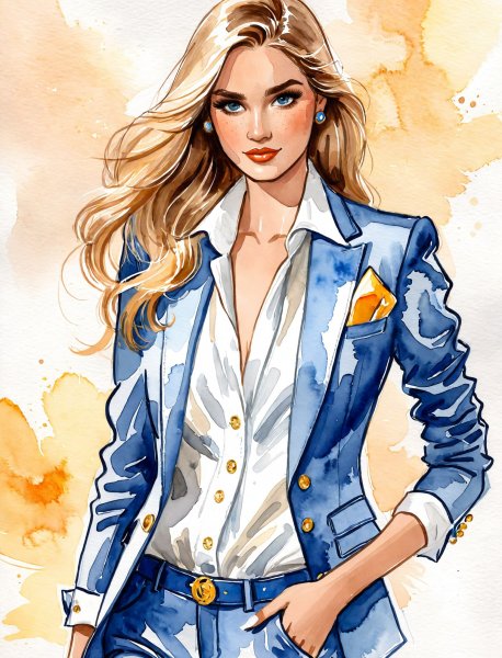 Стильный микс: Ralph Lauren встречает Moschino в модных иллюстрациях. Генерация из нейронной сети Stable Diffusion