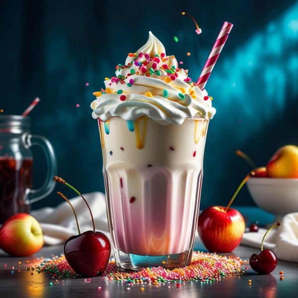Застывший миг молочного наслаждения и вкусовой феерии. Нейронная сеть Stable Diffusion