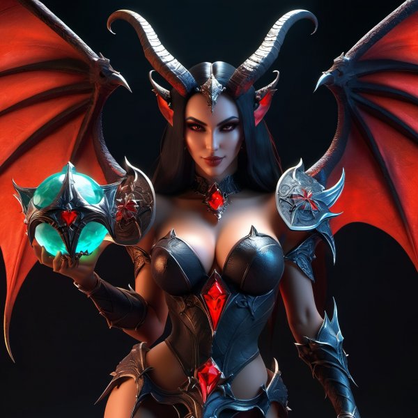 Королева ада: демоническая красота и древний артефакт из Diablo 4. Нейросеть Stable Diffusion