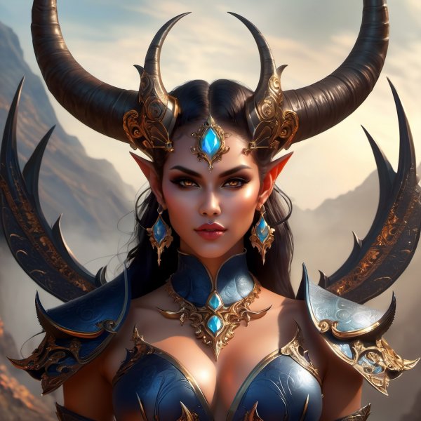 Демоническая красота: портрет соблазнительной суккубы в стиле Diablo. Генерация из нейронной сети Stable Diffusion