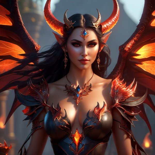 Демоническая соблазнительница: портрет роковой красоты из Diablo 4. Изображение из нейросети Stable Diffusion