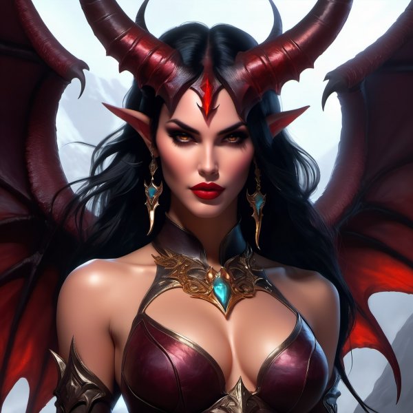 Очаровательная демонша: портрет Меган Фокс в стиле Diablo IV. Изображение из нейросети Stable Diffusion