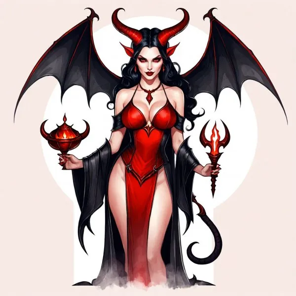 Демоническая королева: портрет Лилит из Diablo 4 в мрачном фэнтези стиле. Генерация из нейросети Stable Diffusion