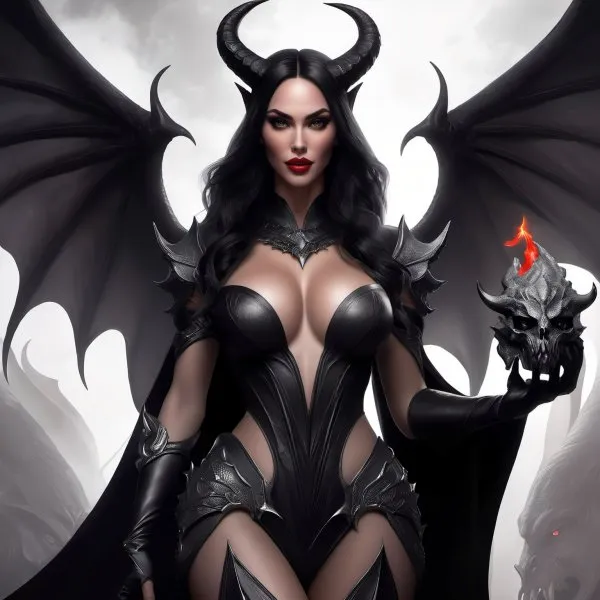 Демоническая красота: Мэгэн Фокс в образе суккуба из Diablo 4. Изображение из нейронной сети Stable Diffusion