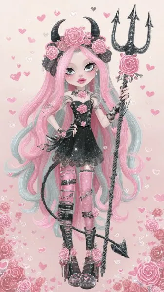 Милая демоница: вдохновение от Monster High и очарование цифрового искусства. Генерация из нейронной сети Миджорни