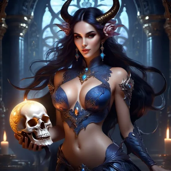 Лилит: Искушение и хаос в мрачном искусстве Diablo IV. Генерация из нейронной сети Stable Diffusion