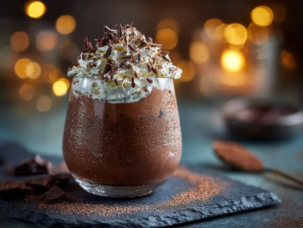 Изысканный шоколадный мусс: совершенство в каждой детали вкуса и формы. Нейросеть Midjourney