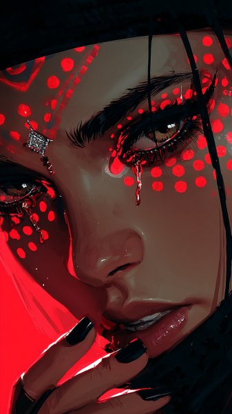 Таинственный взгляд сквозь дым и стразы. Картинка из нейронной сети Миджорни