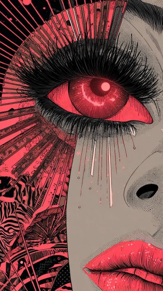Психоделический взгляд: татуировка в стиле Сюрреализма и Jamie Hewlett. Изображение из нейросети Midjourney