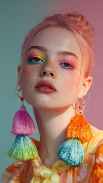 Яркая модель в неоне и Dolce Gabbana: взрыв цвета и стиля. Изображение из нейросети Midjourney
