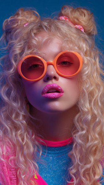 Неоновая дискотека: дерзкий образ в стиле Prada и Adidas Kokeshi. Картинка из нейронной сети Midjourney