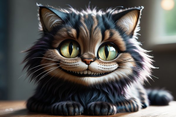 Кошачья магия: парящая улыбка из сказочной страны чудес. Генерация из нейросети Stable Diffusion