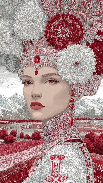Лицо в камнях и цветах: завораживающая маска современности. Нейросеть Midjourney
