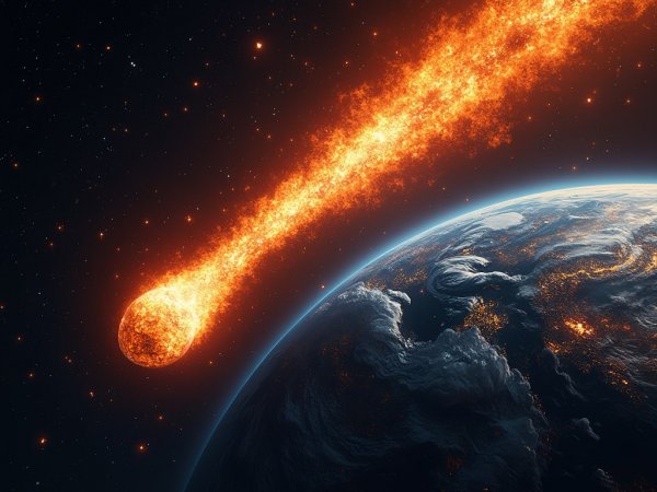 Огненный метеор: угроза из космоса над Землей. Нейросеть Flux 1