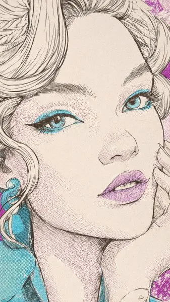 Яркая нимфочка: макияж, татуировки и игривый стиль. Картинка из нейронной сети Миджорни