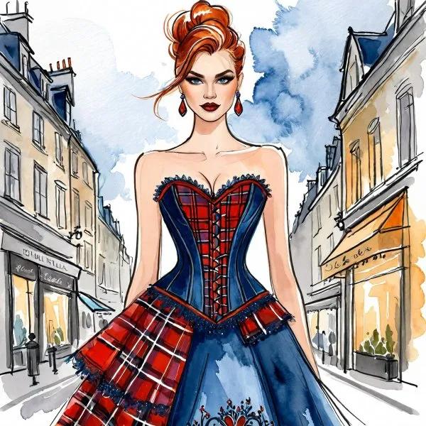 Элегантный бунт: Мода в стиле Vivienne Westwood и Elie Saab. Нейронная сеть Stable Diffusion