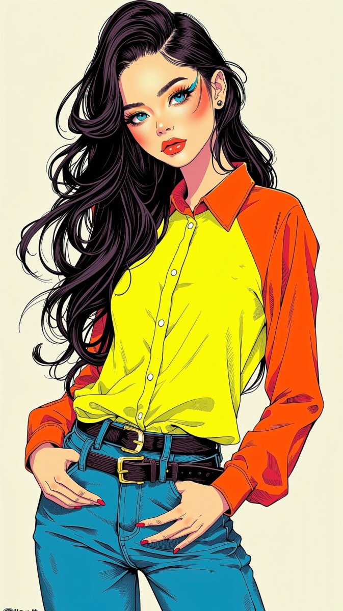 Неоновая модель в психоделическом стиле: яркий образ с макияжем и одеждой. Картинка из нейронной сети Flux Ai Неоновая модель в психоделическом стиле: яркий образ с макияжем и одеждой. Картинка из нейронной сети Flux Ai