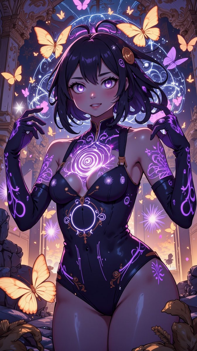 Иллюзионистка в бальном зале: хаос форм и ярких красок. Картинка из нейронной сети Flux Иллюзионистка в бальном зале: хаос форм и ярких красок. Картинка из нейронной сети Flux