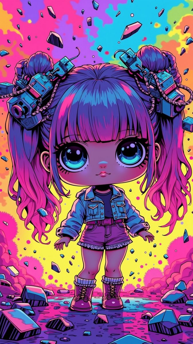 Глитч LOL кукла в пиксельном мире психоделики. Нейросеть Flux Глитч LOL кукла в пиксельном мире психоделики. Нейросеть Flux