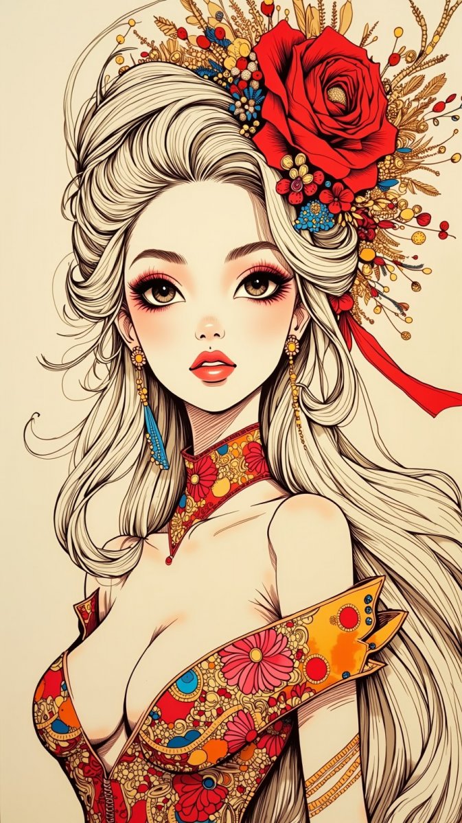 Волшебный образ: завораживающая девушка в стиле ретро и ярком макияже. Нейронная сеть Flux Ai Волшебный образ: завораживающая девушка в стиле ретро и ярком макияже. Нейронная сеть Flux Ai