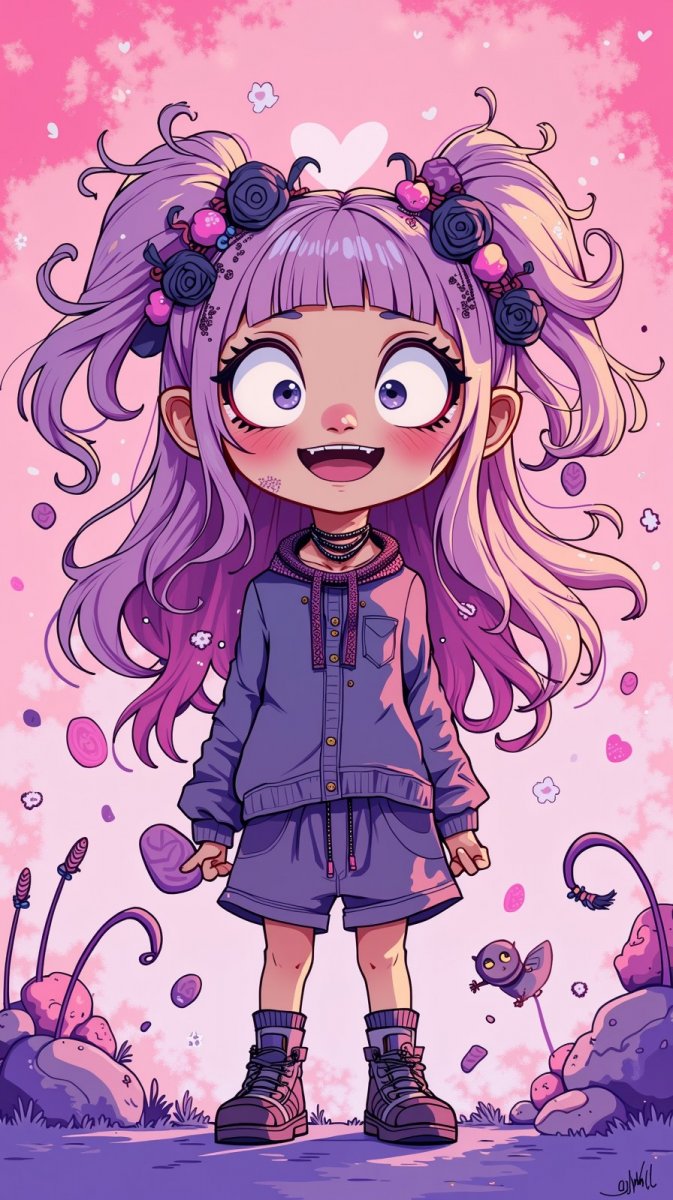 Пастельная готика: причудливый персонаж с буйной фантазией и гротескными чертами лица. Нейросеть Flux Пастельная готика: причудливый персонаж с буйной фантазией и гротескными чертами лица. Нейросеть Flux