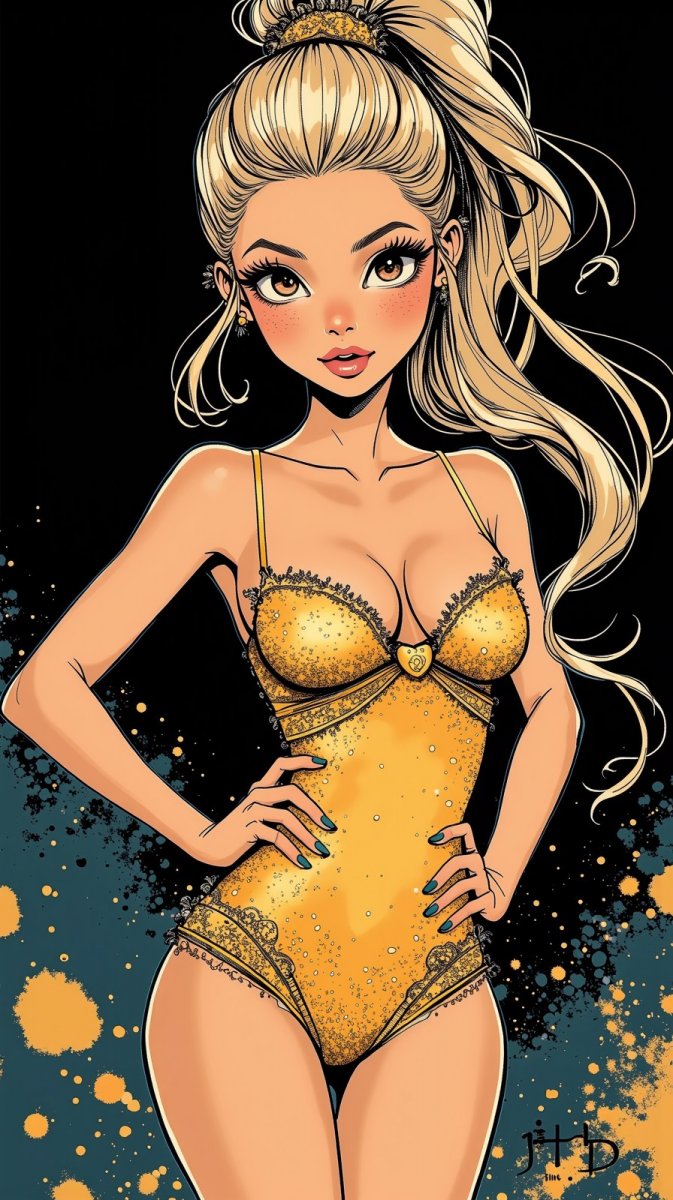 Роскошная красотка в мини-платье: яркий образ и таинственный фон. Картинка из нейронной сети Flux Ai Роскошная красотка в мини-платье: яркий образ и таинственный фон. Картинка из нейронной сети Flux Ai