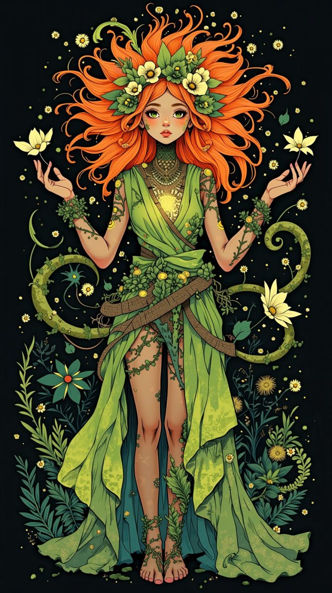 Лесная друидесса: таинственная магия природы и яркий призыв сил стихий в завораживающем рисунке. Нейросеть Flux 1 Лесная друидесса: таинственная магия природы и яркий призыв сил стихий в завораживающем рисунке. Нейросеть Flux 1