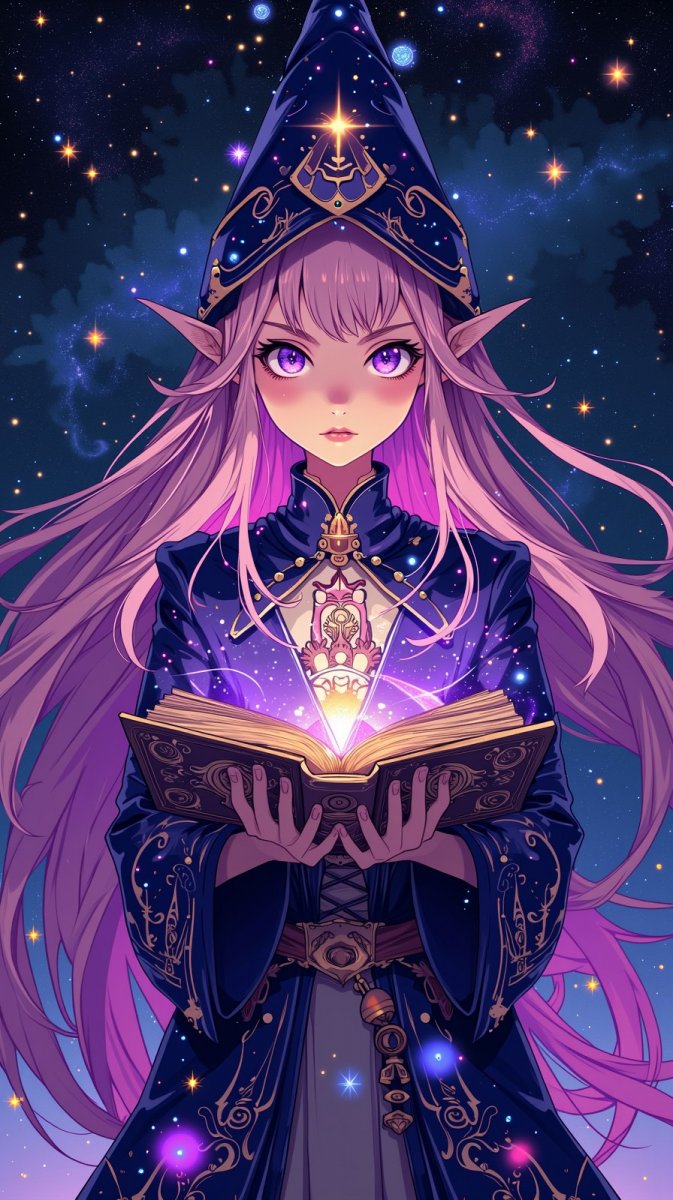 Звездная колдунья: таинство галактического заклинания и древних знаний. Генерация из нейросети Flux Ai Звездная колдунья: таинство галактического заклинания и древних знаний. Генерация из нейросети Flux Ai