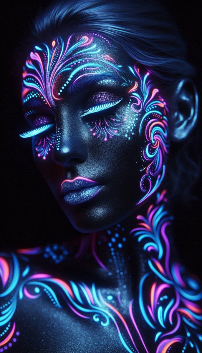 Серебряные татуировки: неоновый свет и завораживающий узор на коже. Нейронная сеть Dalle Серебряные татуировки: неоновый свет и завораживающий узор на коже. Нейронная сеть Dalle