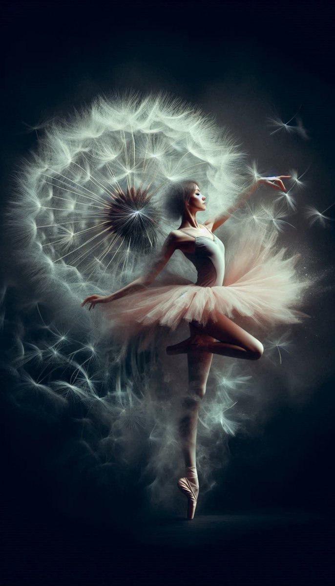 Балерина и одуванчик: мечтательное двойное воздействие. Нейронная сеть Dalle Балерина и одуванчик: мечтательное двойное воздействие. Нейронная сеть Dalle
