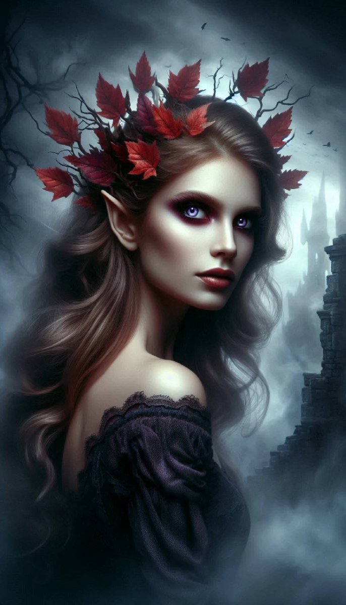 Очаровательная суккуб: портрет в готическом фэнтези с элементами сюрреализма. Изображение из нейросети Dalle 3 Очаровательная суккуб: портрет в готическом фэнтези с элементами сюрреализма. Изображение из нейросети Dalle 3